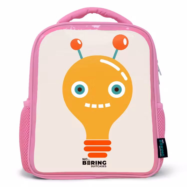 Kinderrugzak - Roze - Gloeilamp robot met grote ogen — 1