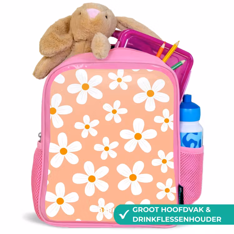 Kinderrugzak - Roze - Madeliefjesmania perzik — 2