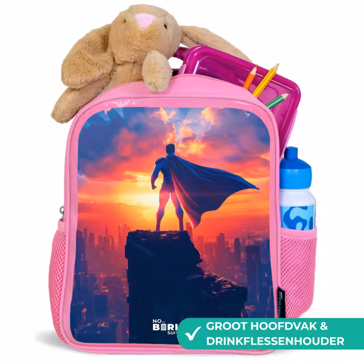 Kinderrugzak - Roze - Skyscraper superheld — 2