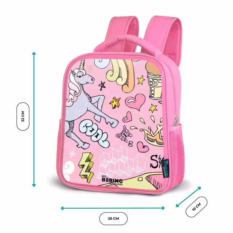 Kinderrugzak - Roze - Unicorn doodles — 3