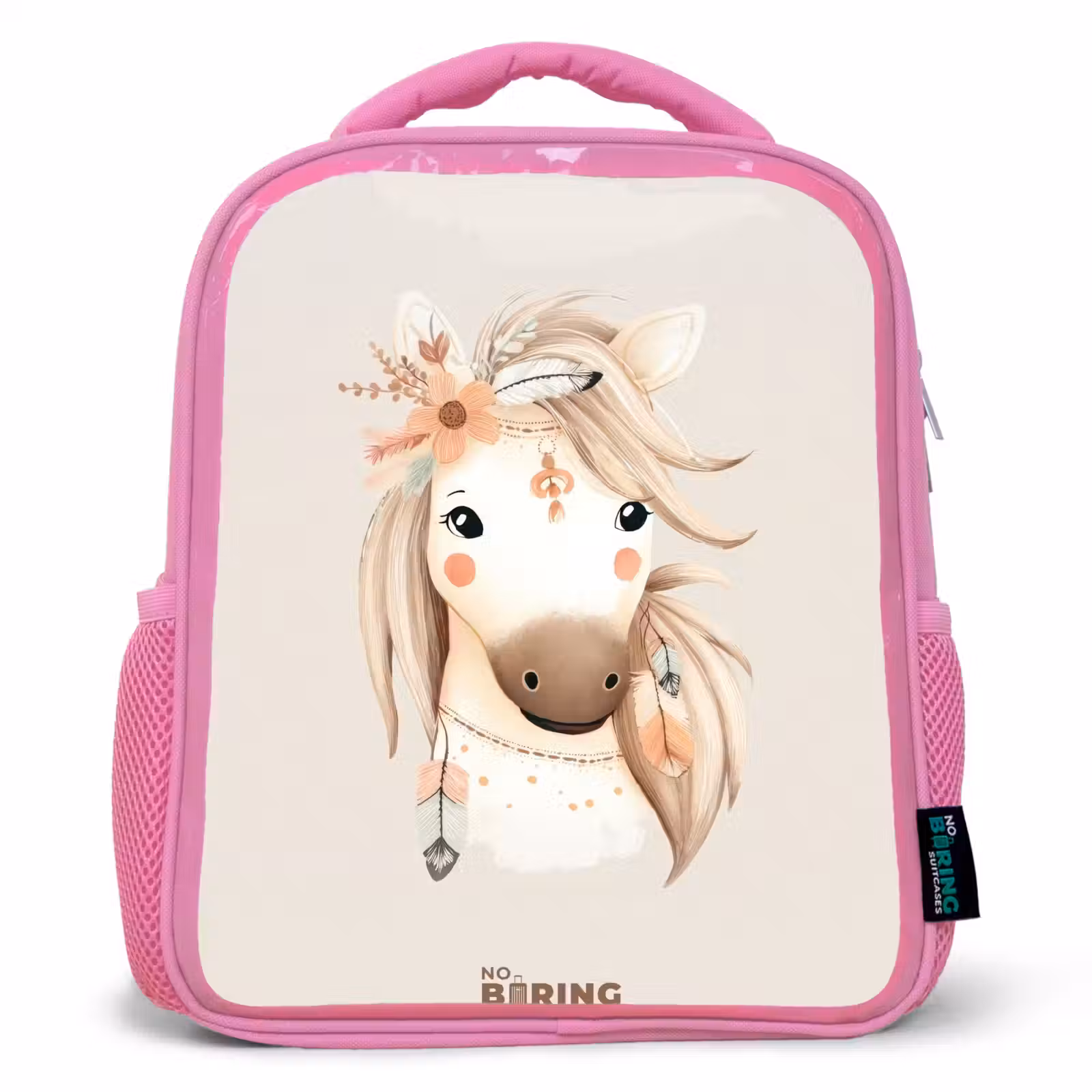 Kinderrugzak - Roze - Bohemian paard in pastel kleuren β 1