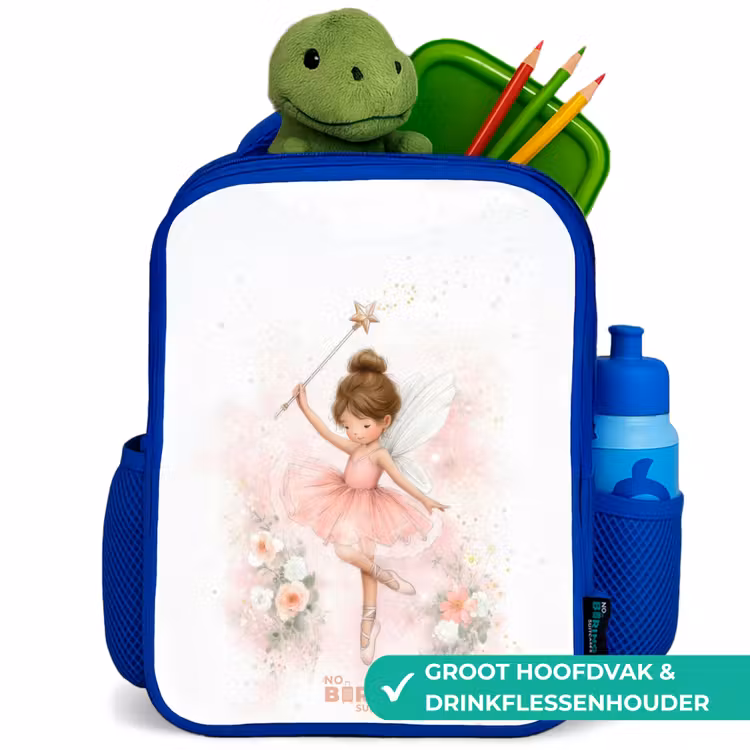 Kinderrugzak met naam - Blauw - Ballerina fee in roze — 5