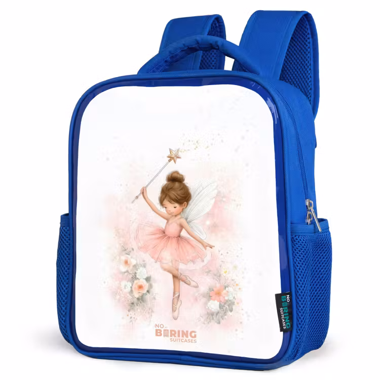Kinderrugzak met naam - Blauw - Ballerina fee in roze — 9