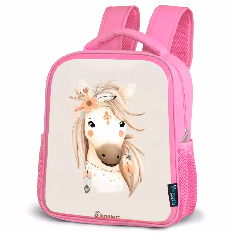 Kinderrugzak - Roze - Bohemian paard in pastel kleuren β 6