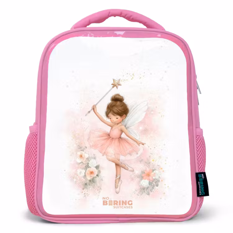 Kinderrugzak met naam - Roze - Ballerina fee in roze — 1
