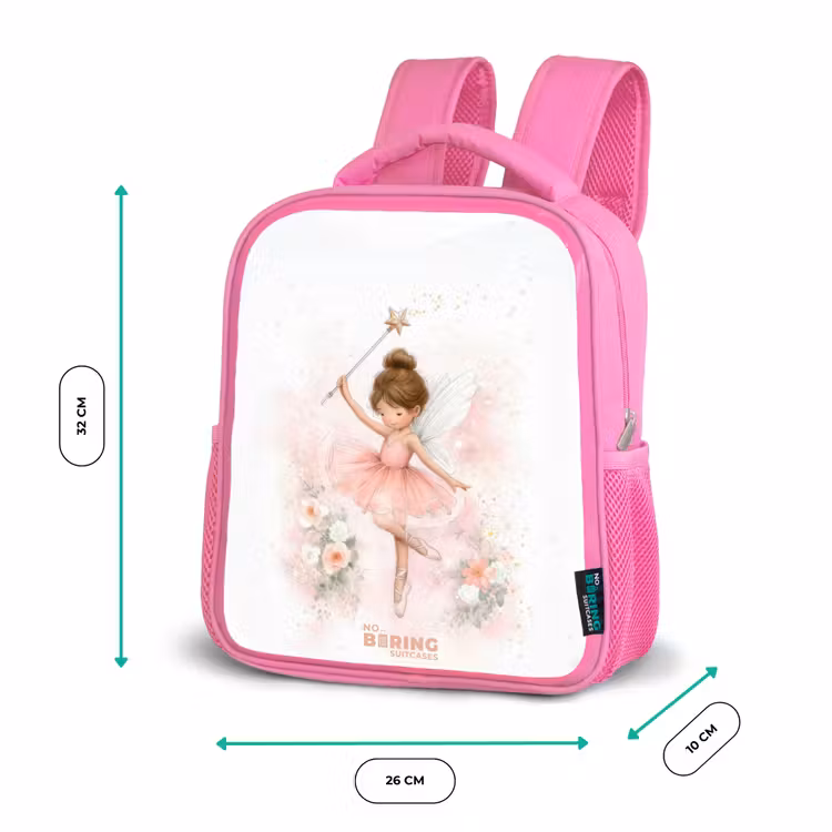 Kinderrugzak met naam - Roze - Ballerina fee in roze — 3