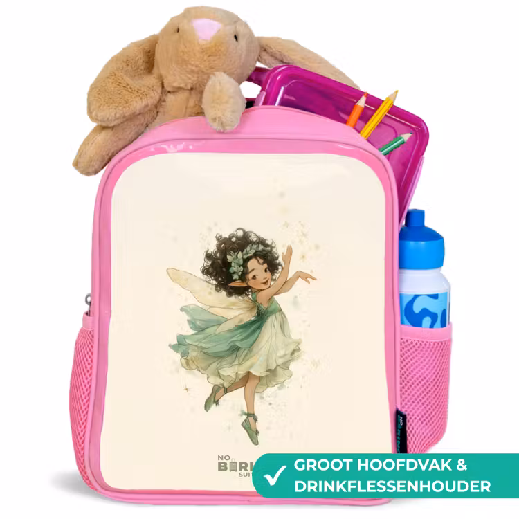 Kinderrugzak met naam - Roze - Dansende bosfee — 2