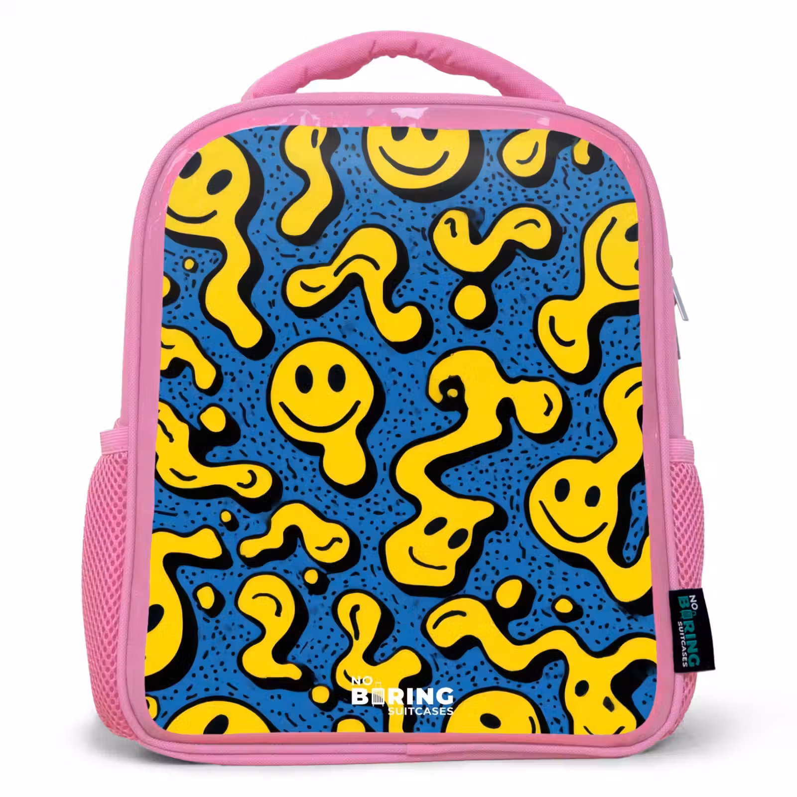 Kinderrugzak met naam - Roze - Smiley - Geel - Blauw — 1
