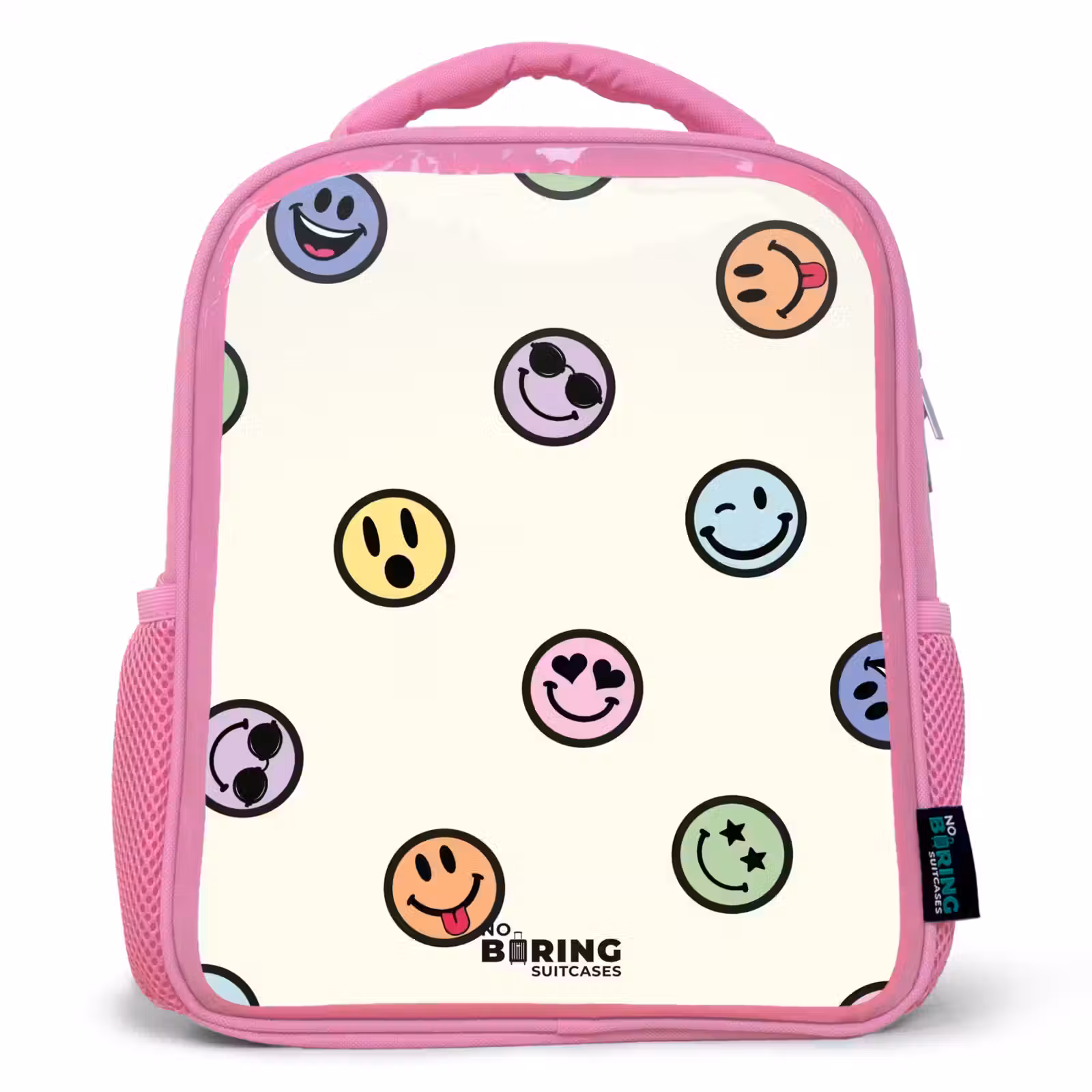 Kinderrugzak met naam - Roze - Speelse smiley-mix — 1