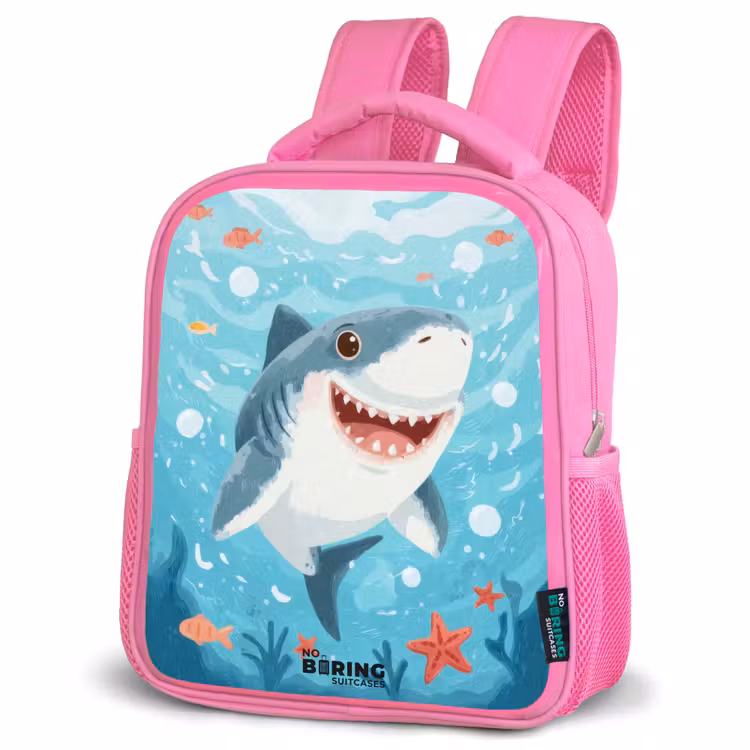 Kinderrugzak met naam - Roze - Haai - Water - Zee — 6