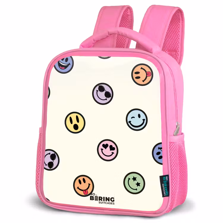 Kinderrugzak met naam - Roze - Speelse smiley-mix — 6