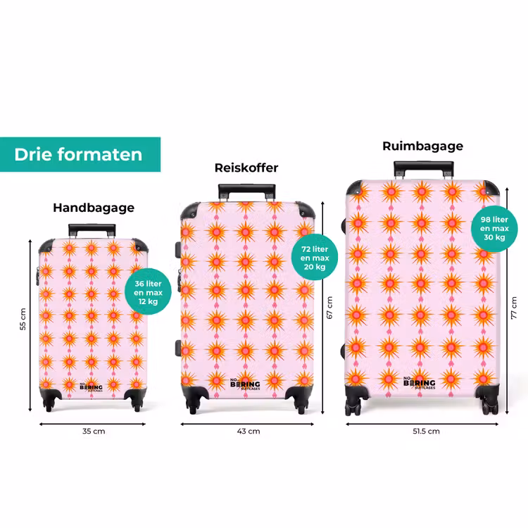 Koffer - Zon - Motief - Roze — 3
