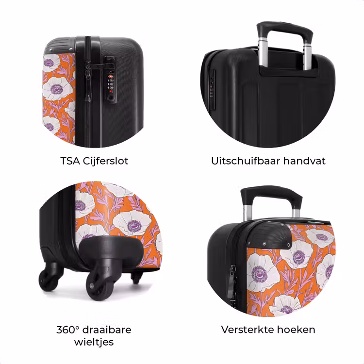 Koffer - Bloemen - Grafisch - Oranje — 8