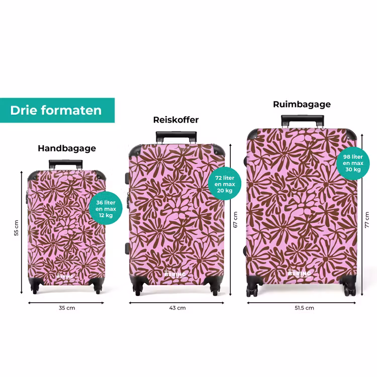 Koffer - Organisch - Patroon - Roze — 3