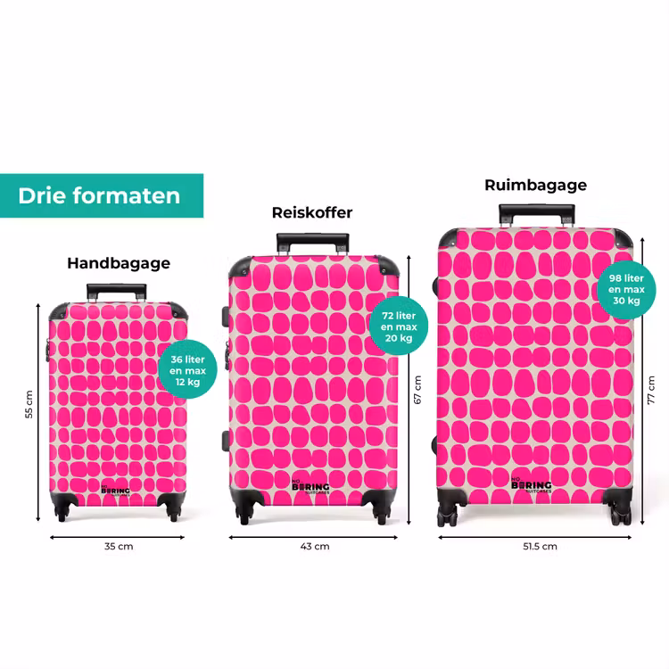 Koffer - Stippen - Patroon - Roze — 3