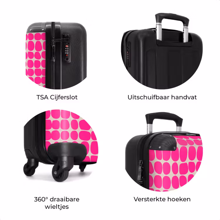 Koffer - Stippen - Patroon - Roze — 8