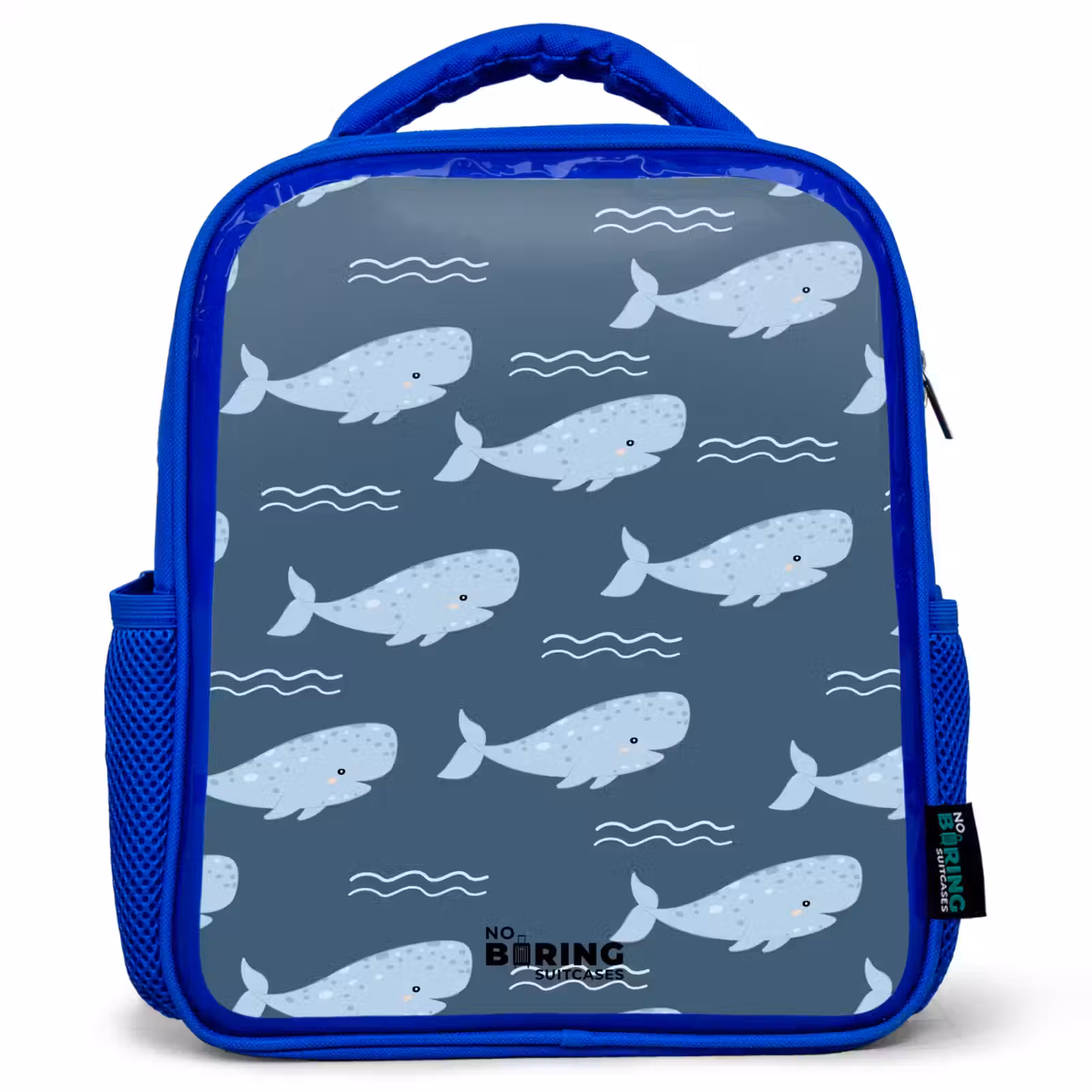 Kinderrugzak - Blauw - Walvis met golven patroon blauw — 1
