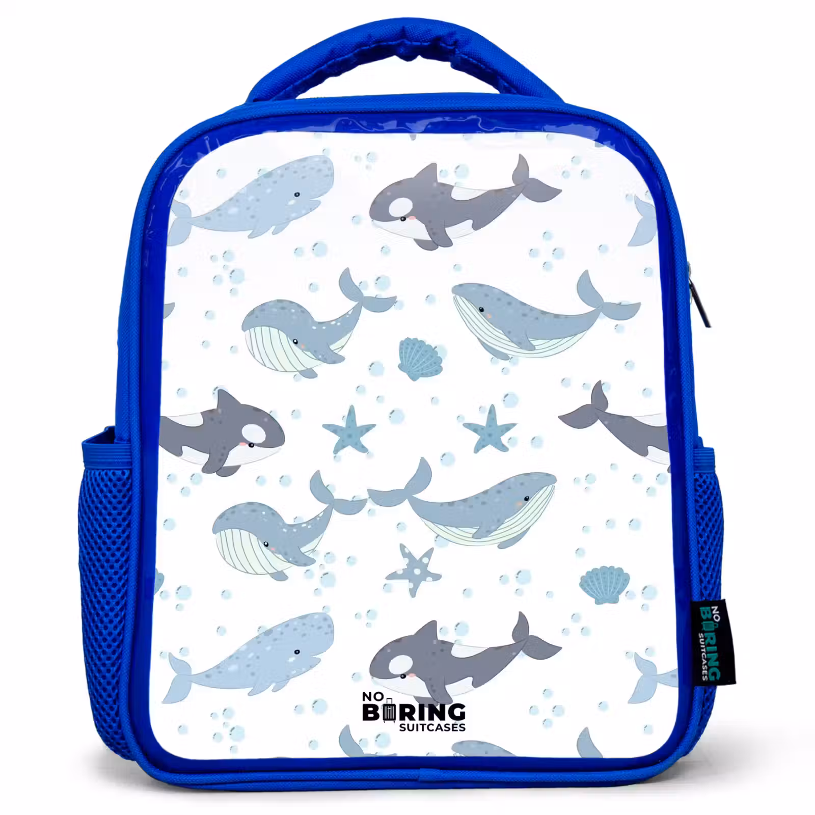 Kinderrugzak - Blauw - Walvissen patroon met schelpen blauw — 1