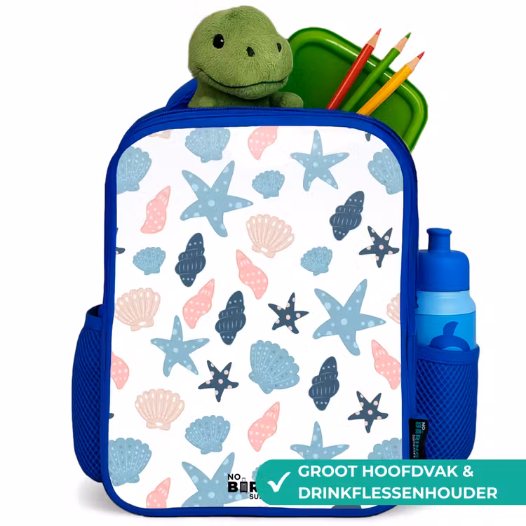 Kinderrugzak - Blauw - Schelpen patroon kleurrijk — 5