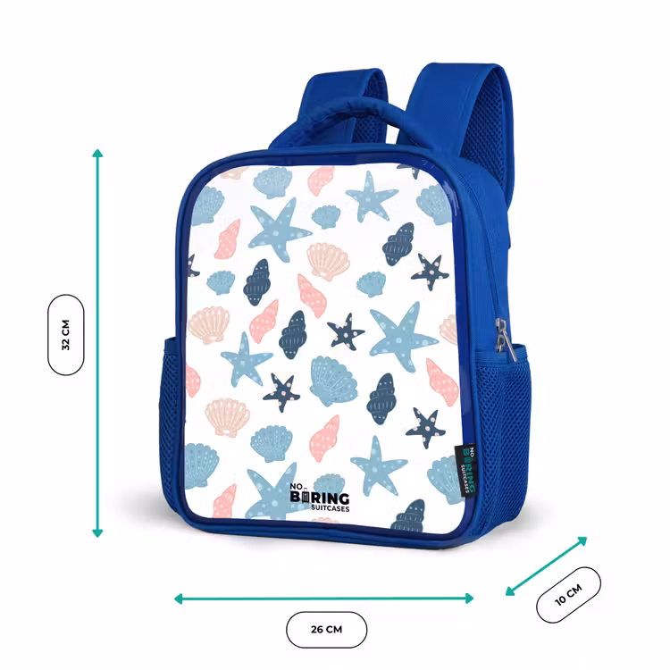 Kinderrugzak - Blauw - Schelpen patroon kleurrijk — 6