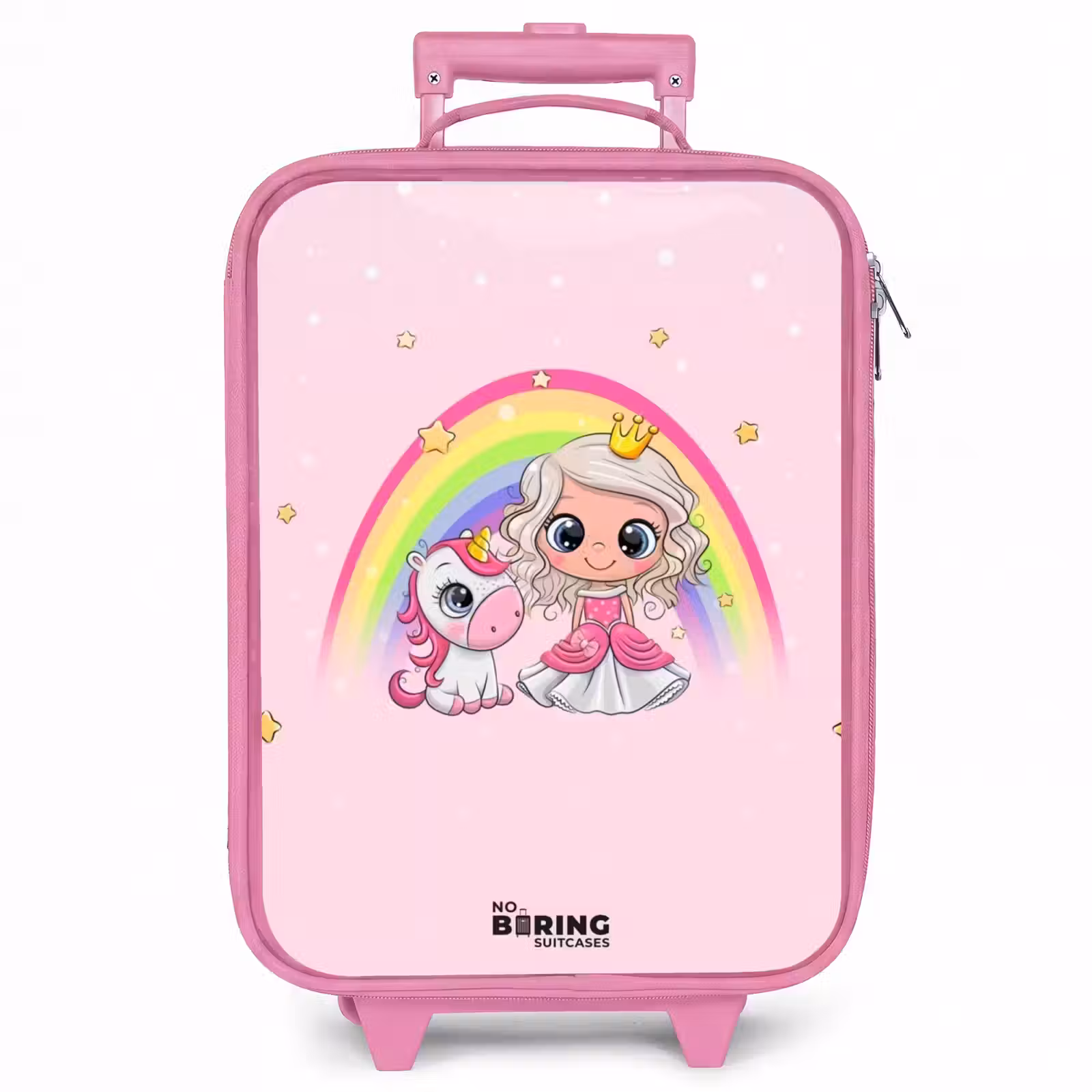 Kinderkoffer - Roze - Prinses en een eenhoorn bij een regenboog roze — 1