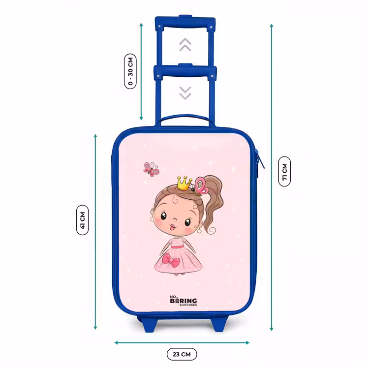 Kinderkoffer - Blauw - Prinses met een roze jurk — 6