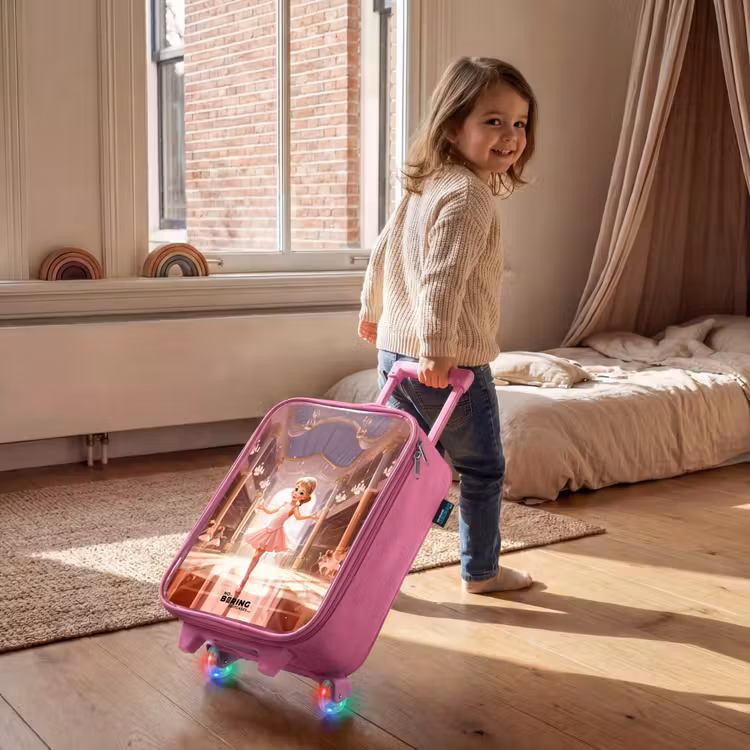 Kinderkoffer - Roze - Dansende ballerina in een roze tutu — 3