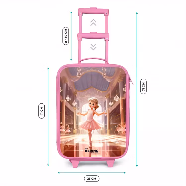 Kinderkoffer - Roze - Dansende ballerina in een roze tutu — 6