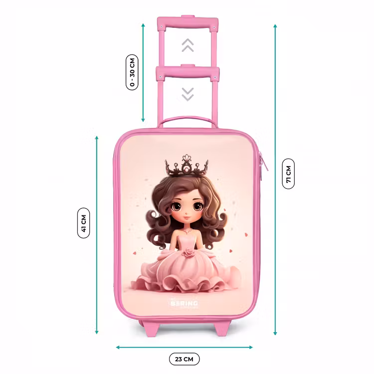 Kinderkoffer - Roze - Prinses in een roze jurk met kroon — 6