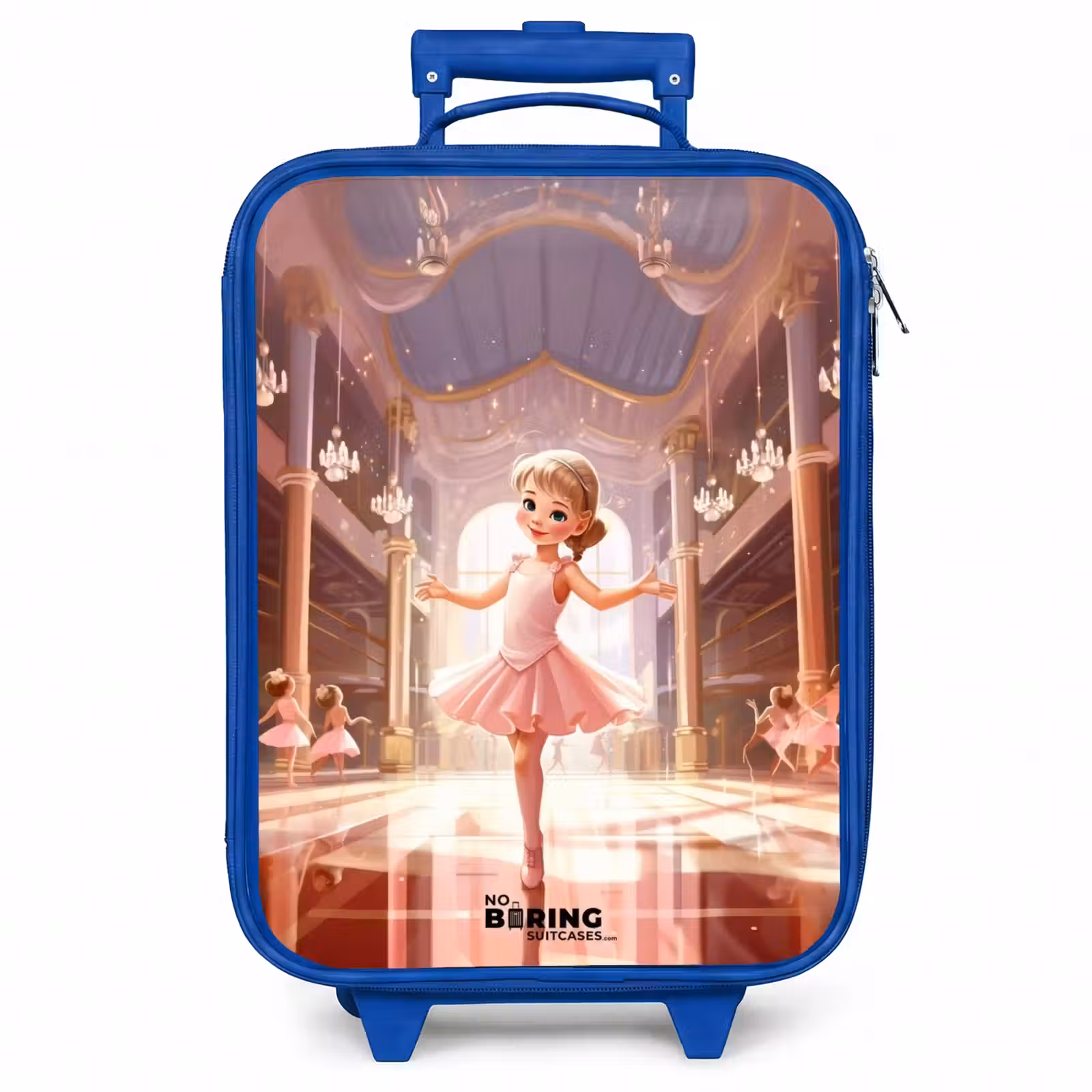 Kinderkoffer - Blauw - Dansende ballerina in een roze tutu — 1