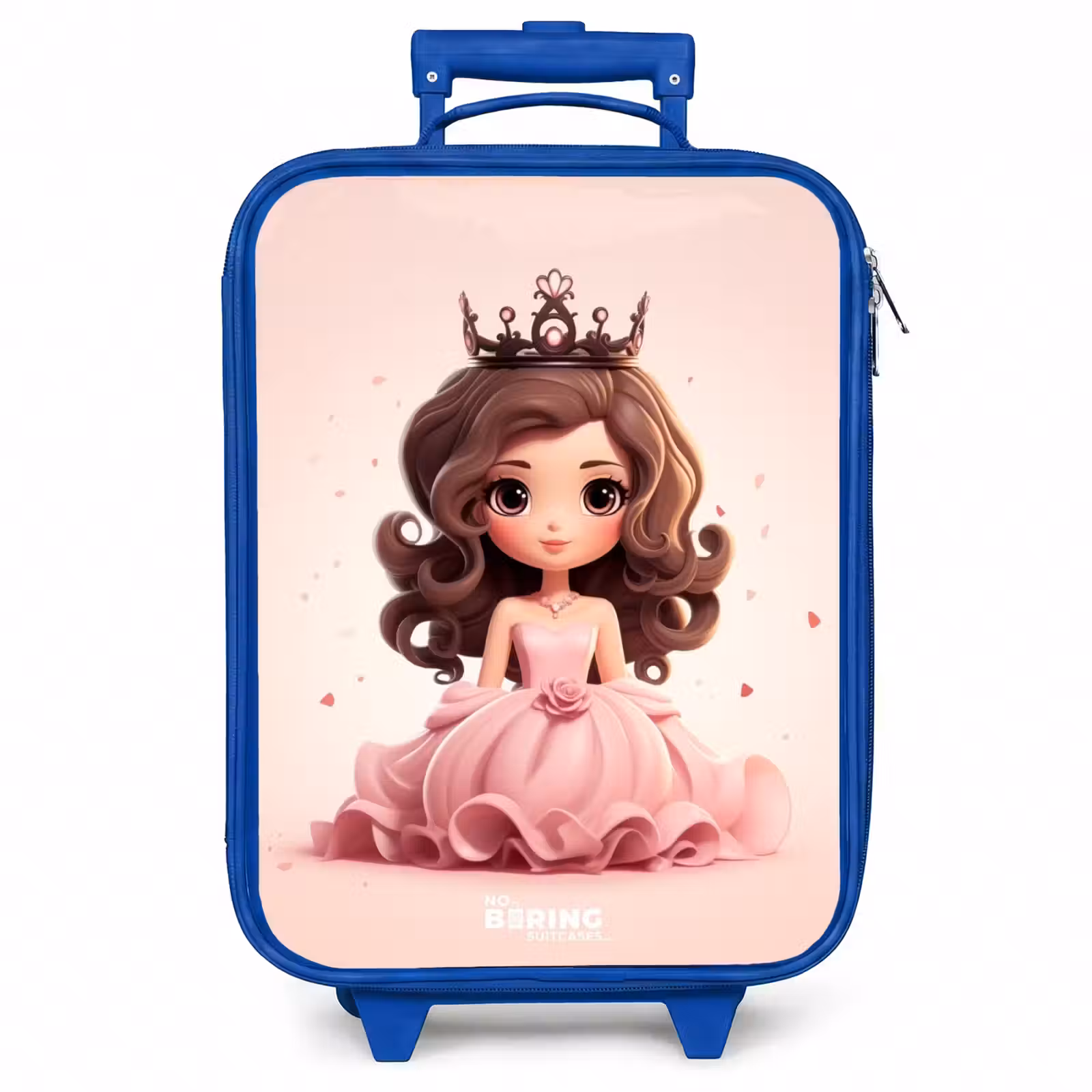 Kinderkoffer - Blauw - Prinses in een roze jurk met kroon — 1