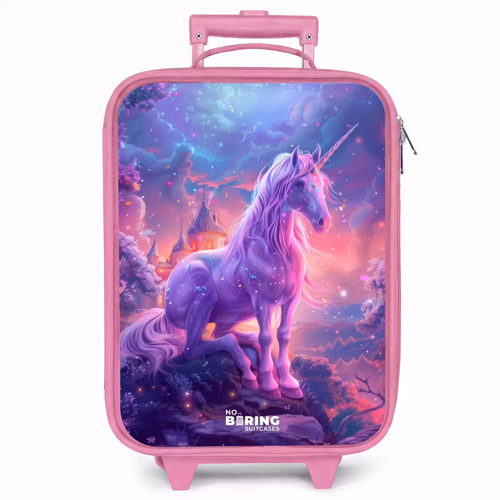 Kinderkoffer - Roze - Paarse Eenhoorn in Magische Omgeving — 1