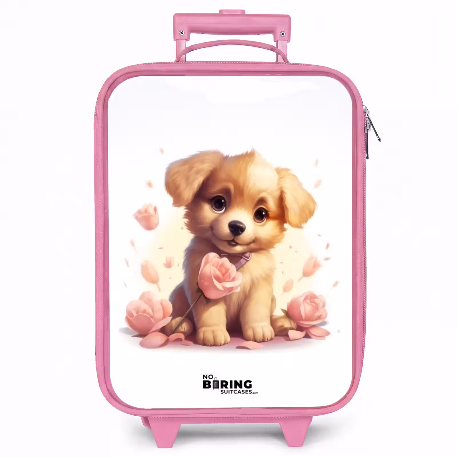 Kinderkoffer - Roze - Puppy met roze bloemen — 1