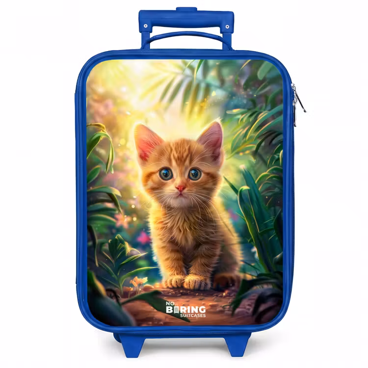 Kinderkoffer - Blauw - Rode kitte in de groene natuur — 1
