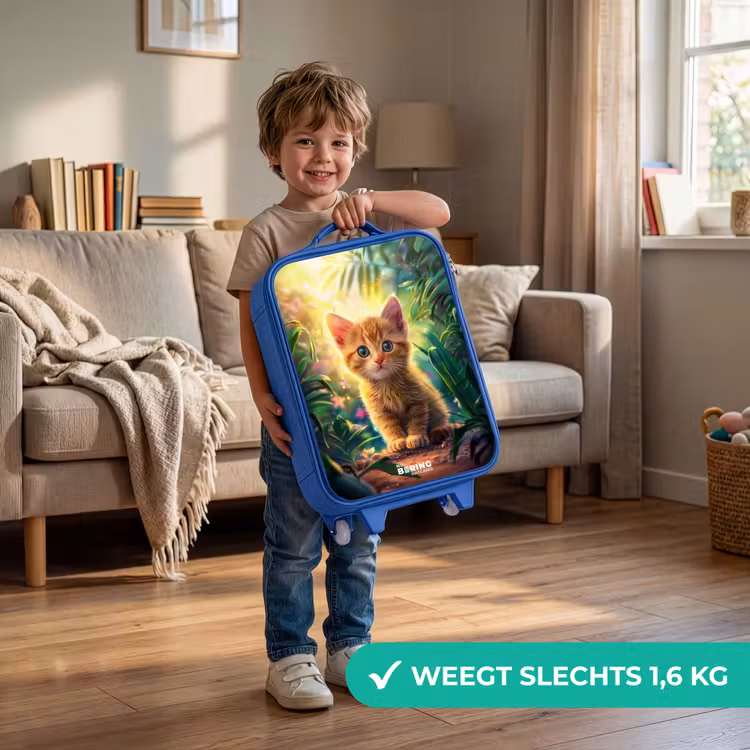 Kinderkoffer - Blauw - Rode kitte in de groene natuur — 2