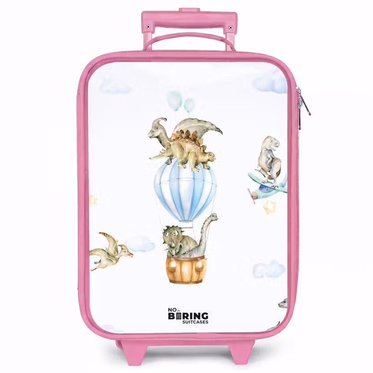 Kinderkoffer - Roze - Dwalende dino's — 1