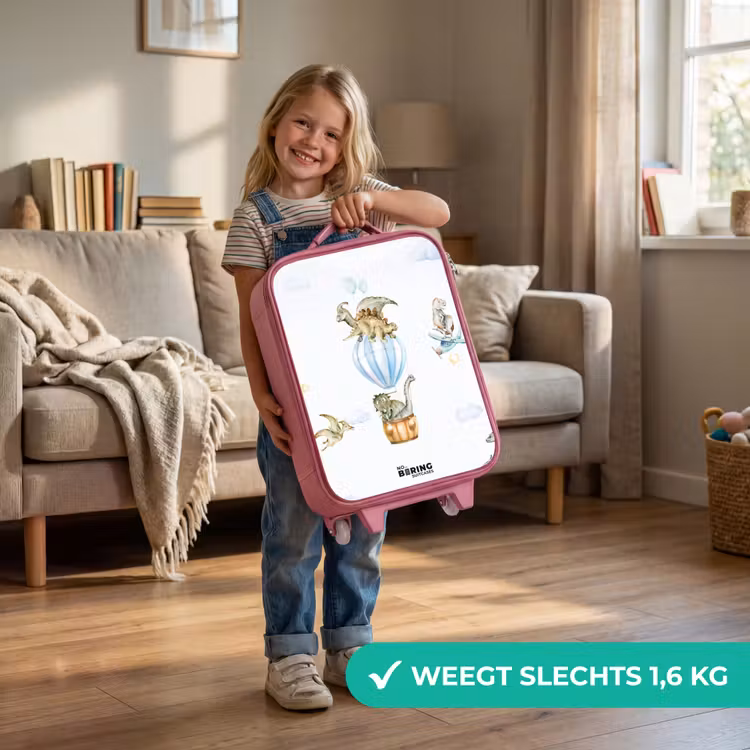 Kinderkoffer - Roze - Dwalende dino's — 2