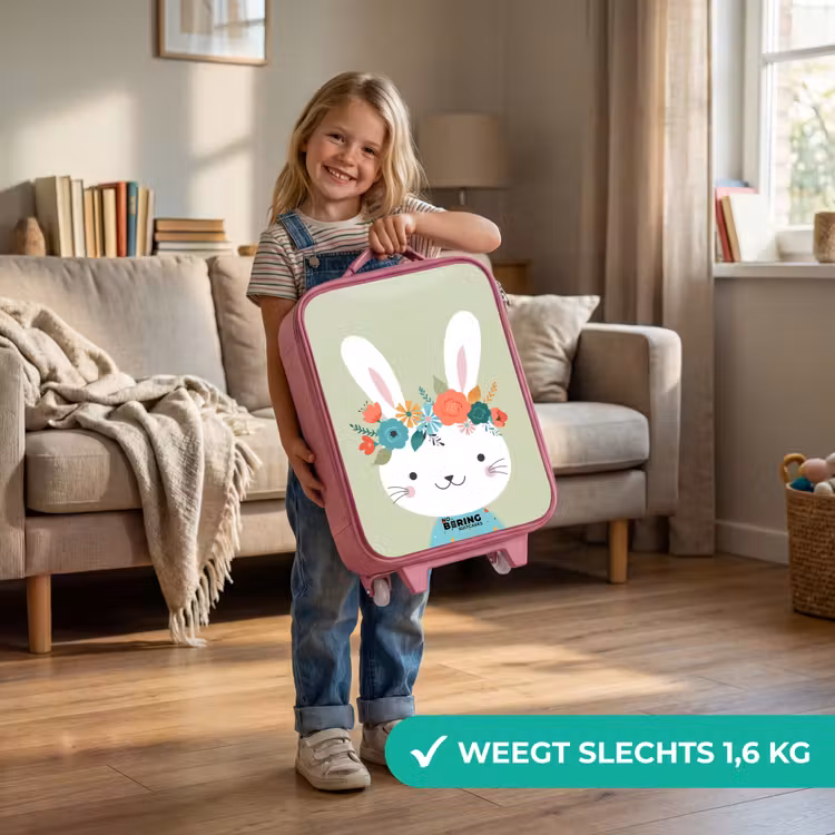 Kinderkoffer - Roze - Hippie haas — 2