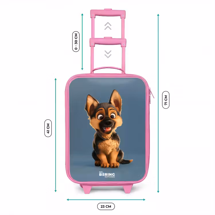 Kinderkoffer - Roze - Portret van een herdershond puppy — 6