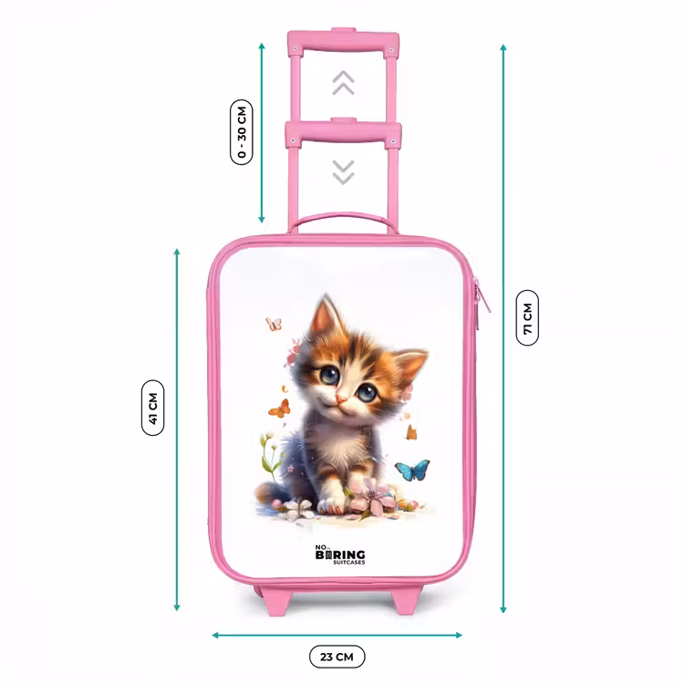Kinderkoffer - Roze - Portret van een kitten omringd door vlinders — 6