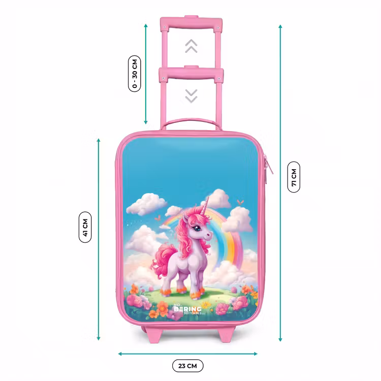 Kinderkoffer - Roze - Vrolijke eenhoorn bij een regenboog — 6