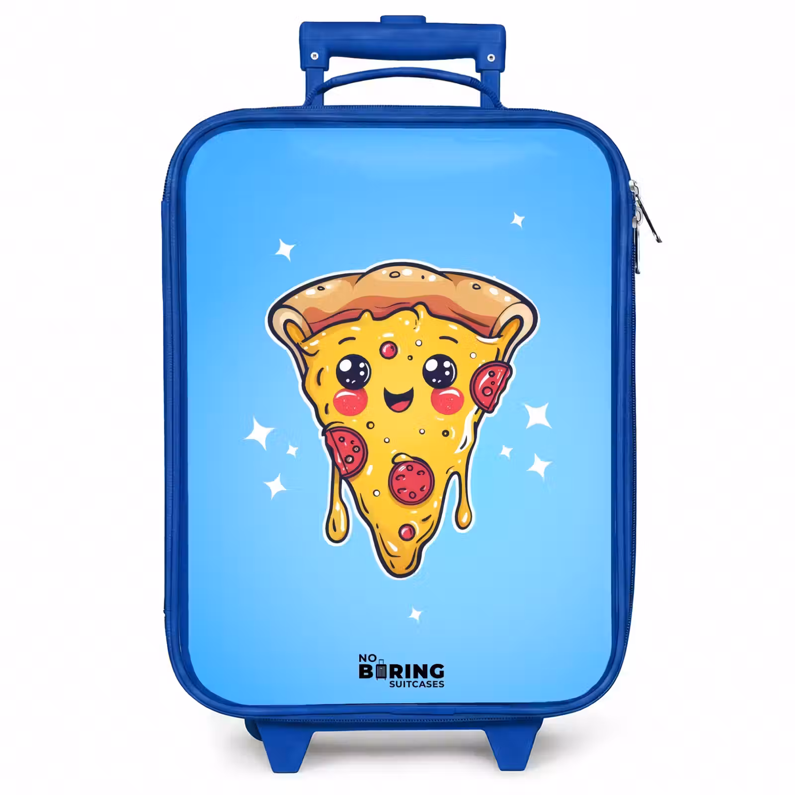 Kinderkoffer - Blauw - Pizza met blauwe achtergrond — 1