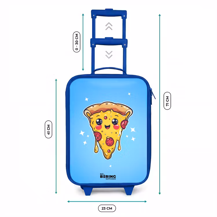 Kinderkoffer - Blauw - Pizza met blauwe achtergrond — 6