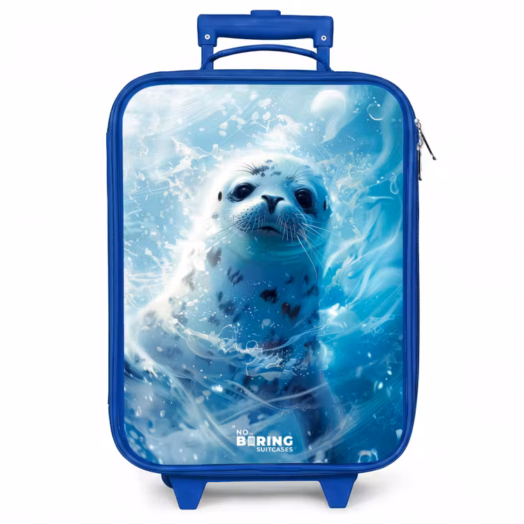 Kinderkoffer - Blauw - Zeehondenpup in helderblauw water — 1