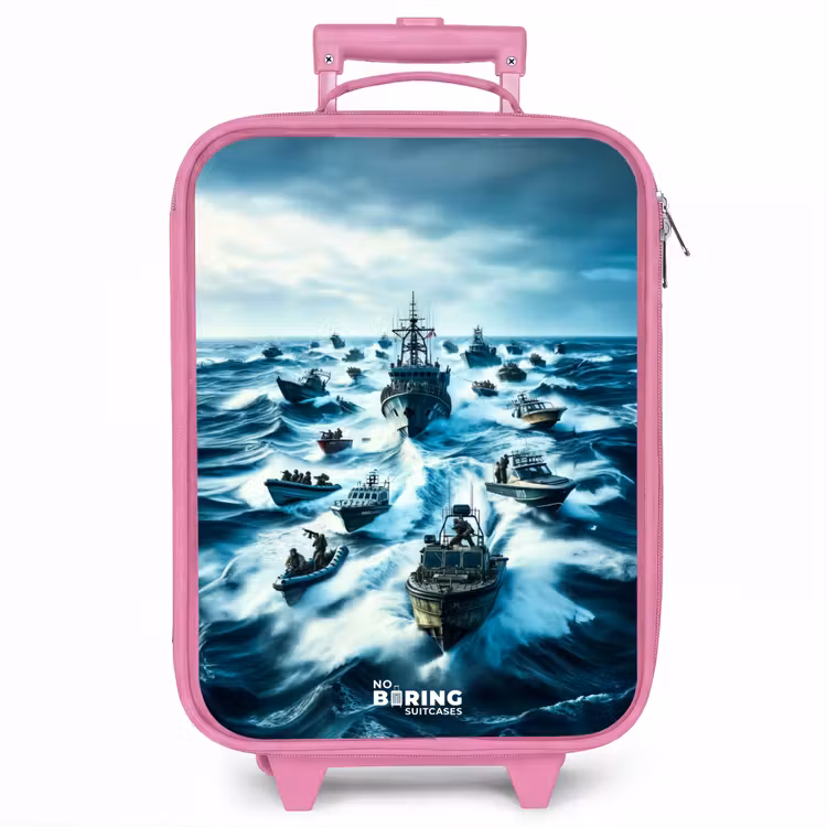 Kinderkoffer - Roze - Schepen in de zee — 1
