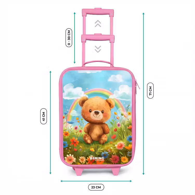 Kinderkoffer - Roze - Teddybeer tussen de bloemen — 6