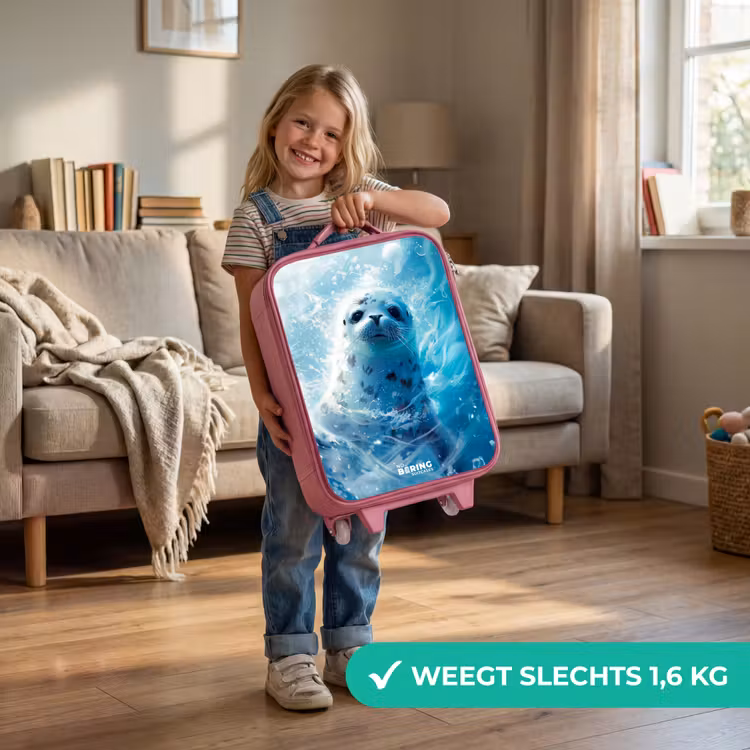 Kinderkoffer - Roze - Zeehondenpup in helderblauw water — 2