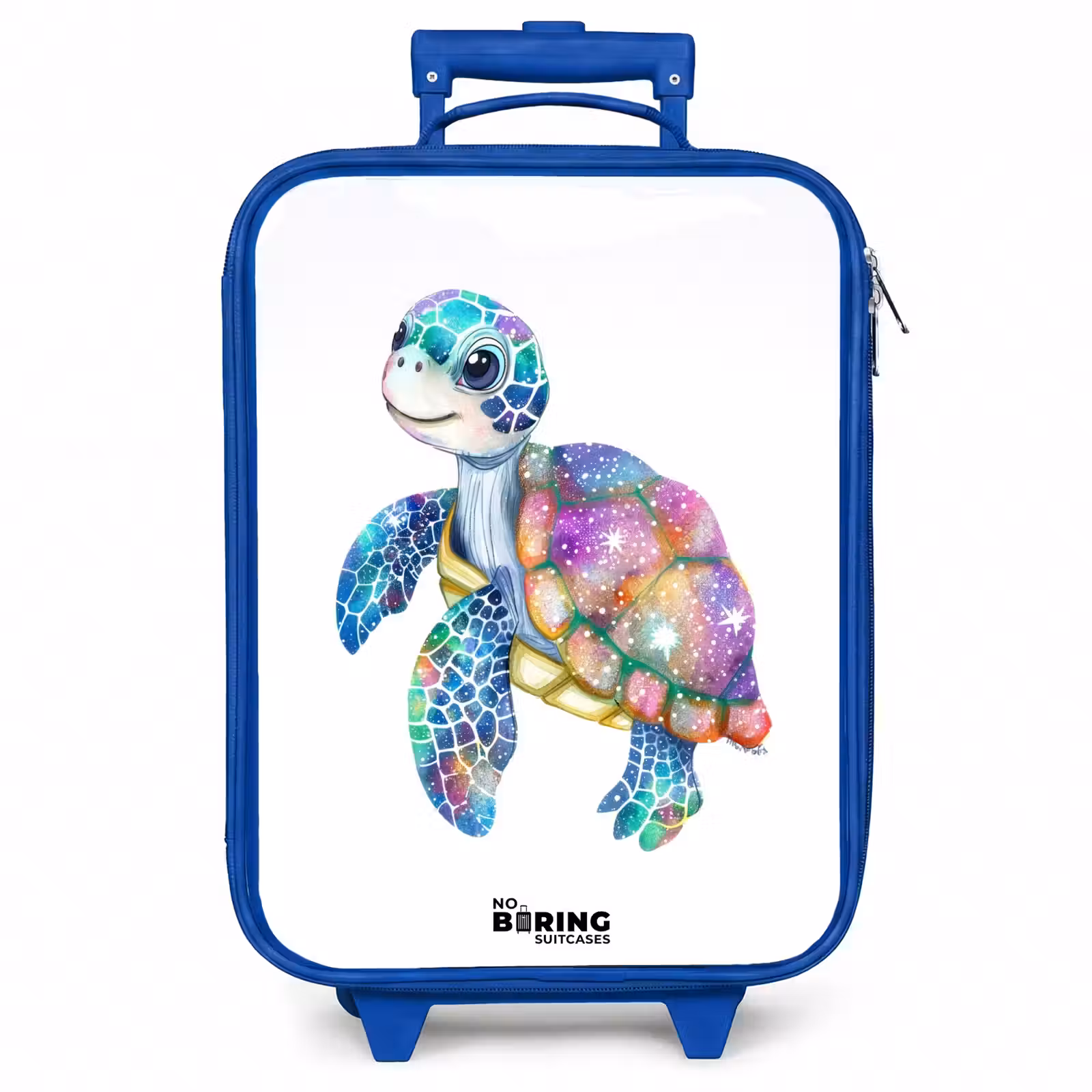 Kinderkoffer - Blauw - Kleurrijke schildpad als mozaïek — 1