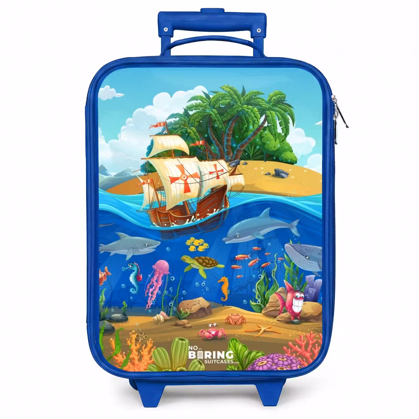 Kinderkoffer - Blauw - Zeilschip op de oceaan — 1