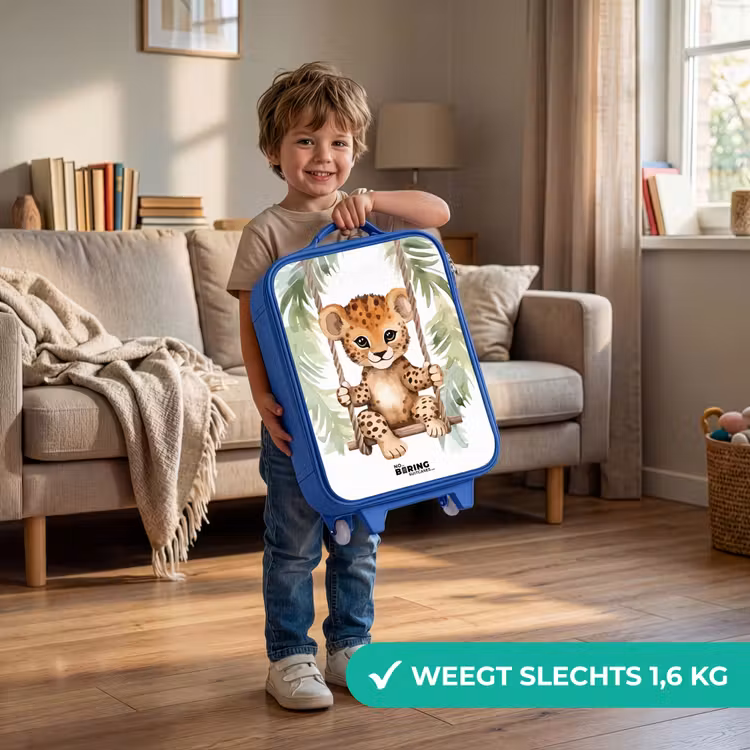Kinderkoffer - Blauw - Levi luipaard — 2